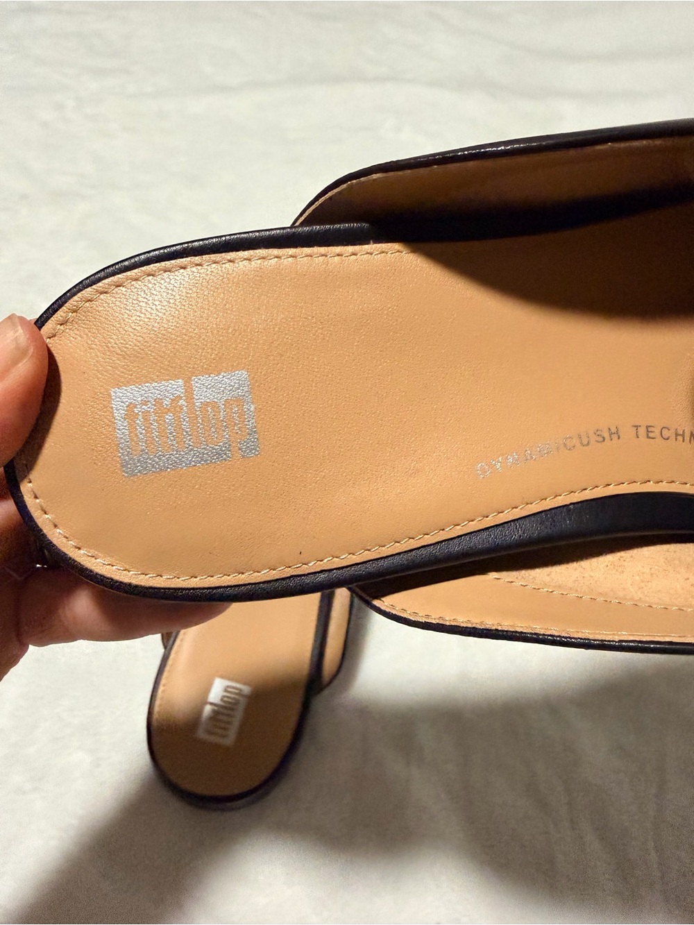 Fitflop Black Delicato Soft-Twist Leather Slip-On Mules Size 8.5 - Picture 4 of 8